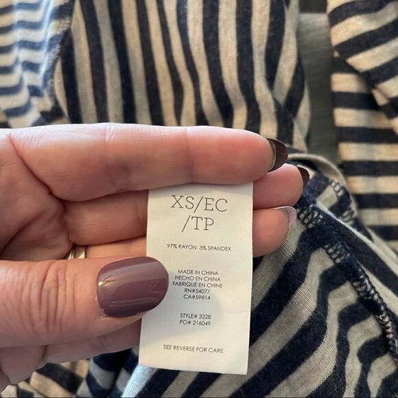 Cabi Ernest Top Shirt Striped Long Sleeve Tee 3228 Sz XS - Picture 3 of 3